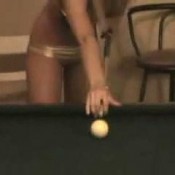 naughty sarah playing pool farts