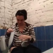 1 hour 9 min spy cam recording kate in toilet pooing and farting yourdream
