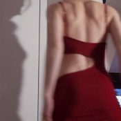 sexyfeli in red dress shit