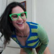 goddess green eyed booty shake with glasses