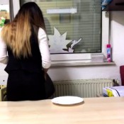corina shitting at work again