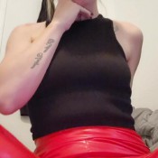 marilynroe23 - farts in red leather pants miss marilyn roe
