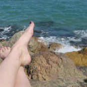 beach foot worship and some pussy tease hd mylene
