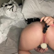 Foxness Anal Bead Dildo Gets Dirty 01