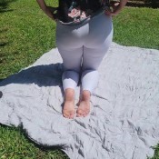 Messylexi Huge Mess In White Leggings At The Park