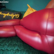 Ebonybooty49farts Farting In Red Leather