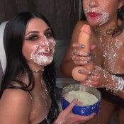 Milky Time Nuria Millan Kaitlyn Katsaros Kissing Spitting Milk Vomit Handfinger Gagging Slapping Toilet Play Milk Enemas Piss Drinking Rimming Vomit Swapping Snot Accidental Scat