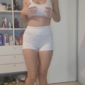 Anitaishere Are U Spying Me Omg Now You Have To Swallow My Farts And Be My Slave... White Gym Shorts And Top .. Explosive Farts