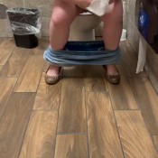 Goddessleanne69 Big Stall Front View Watch As I Go Into The Big Stall. Legs Open While The Poop Comes Out. Someone Almost Came In There With Me