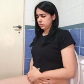 Amydirty Relieving My Stomach On The Toilet